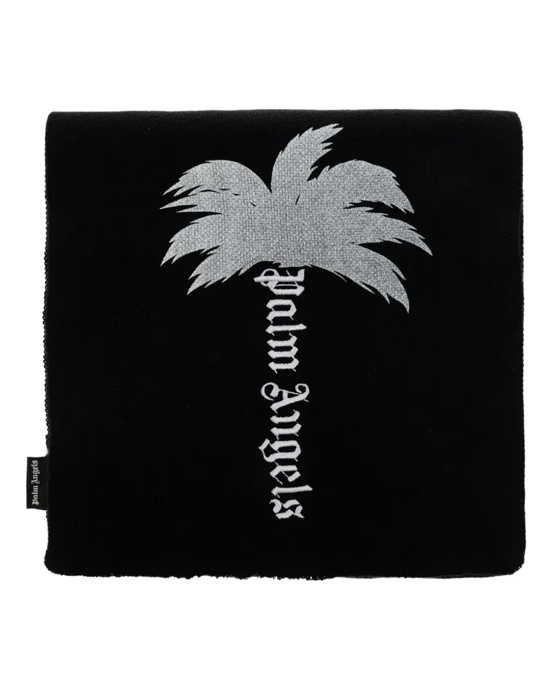Palm Angels Schal mit Logo-Stickerei - Schwarz Schwarz