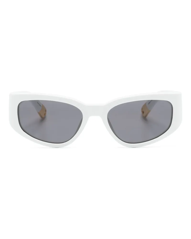 Jacquemus Sonnenbrille mit eckigem Gestell - Weiß Weiß