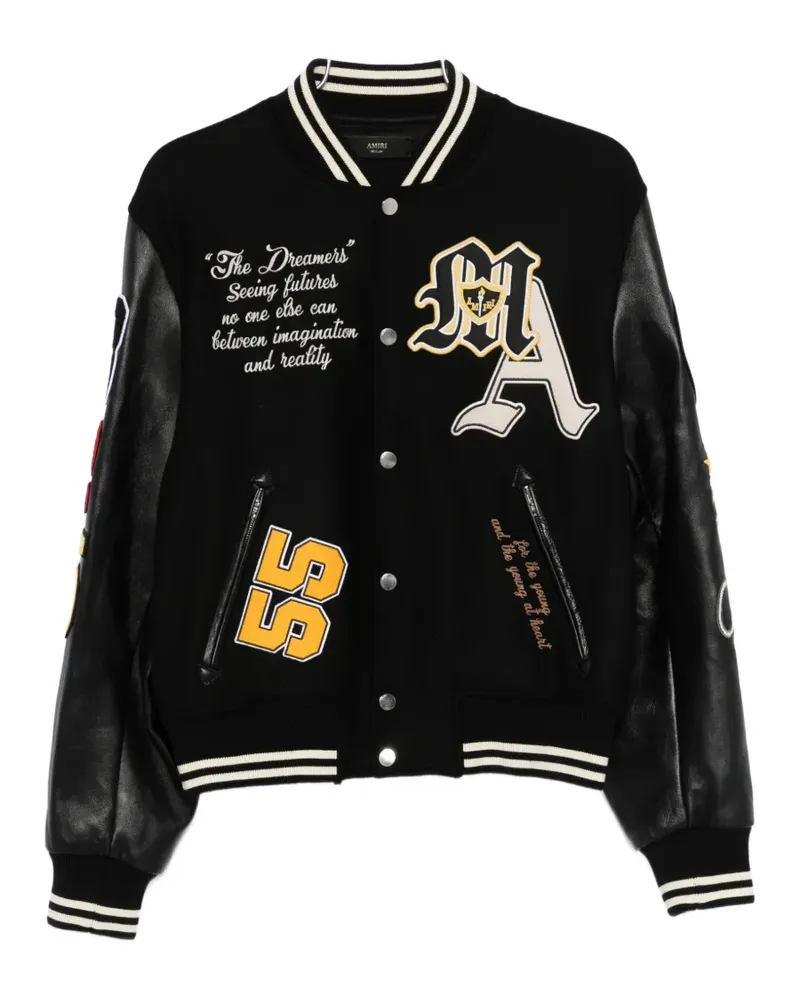 Amiri appliqué letter bomber jacket - Schwarz Schwarz