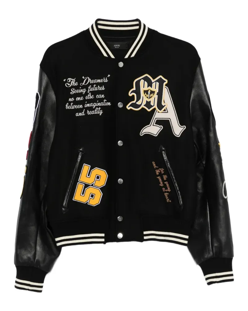 Amiri appliqué letter bomber jacket - Schwarz Schwarz