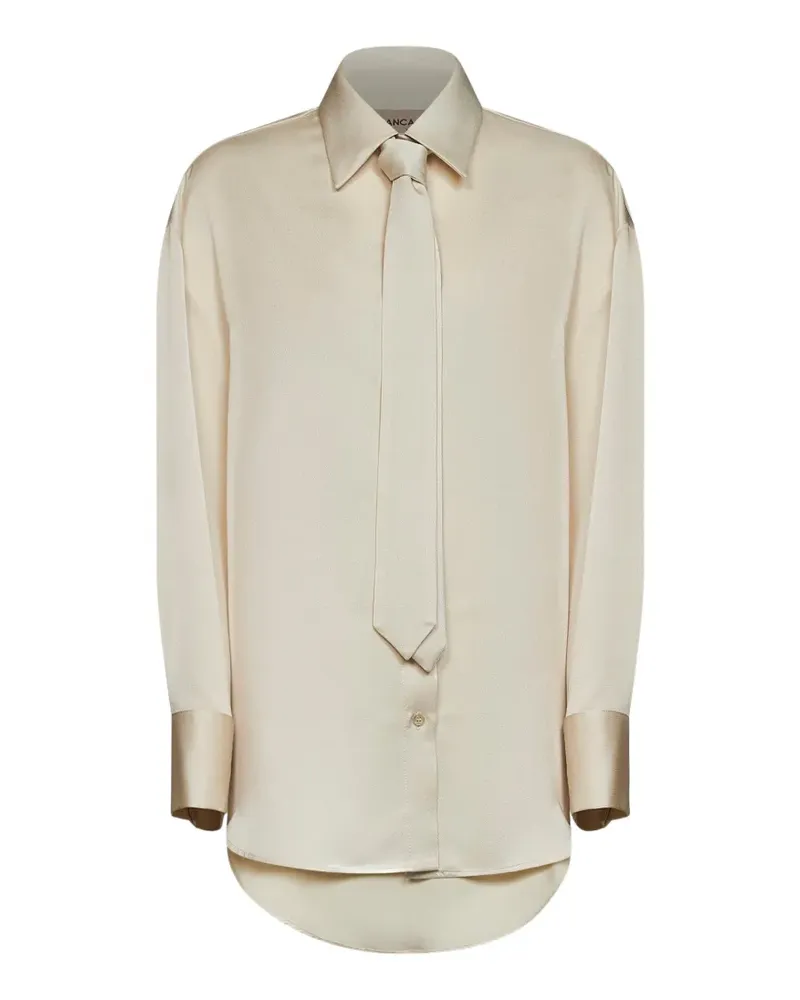Blanca detachable-tie oversized shirt - Nude Nude