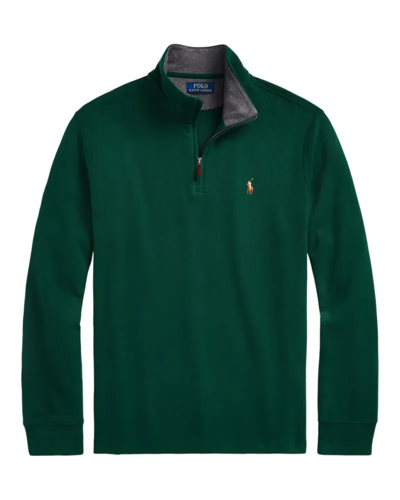 Ralph Lauren quarter-zip embroidered-logo sweater - Grün Grün