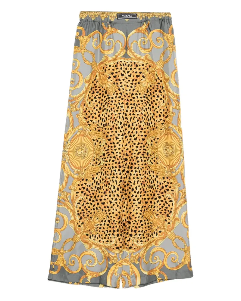 Versace printed silk twill pants - Gelb Gelb