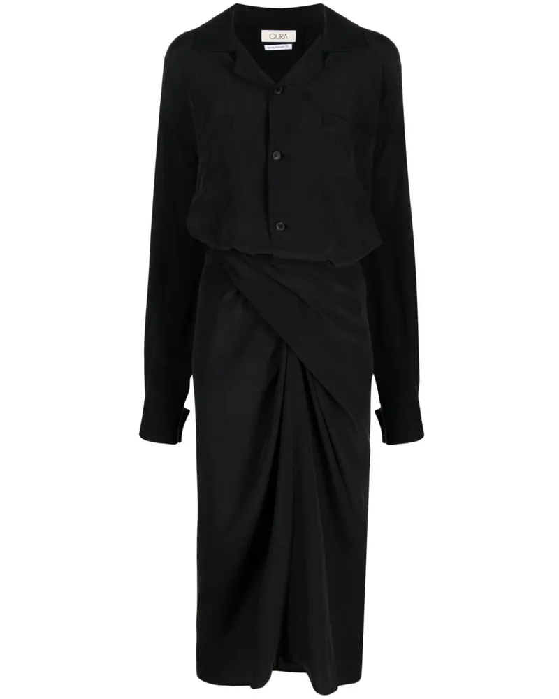 QUIRA Kleid mit Knöpfen - Schwarz Schwarz