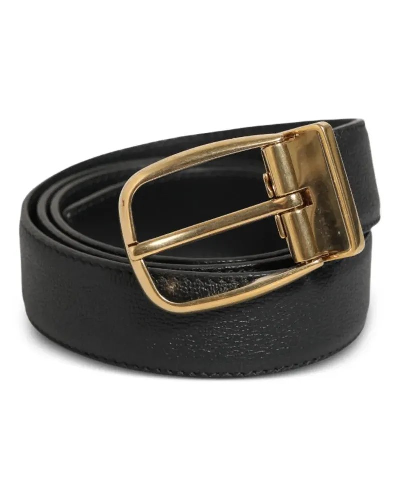 Dolce & Gabbana Ledergürtel mit Logo-Schnalle - Schwarz Schwarz
