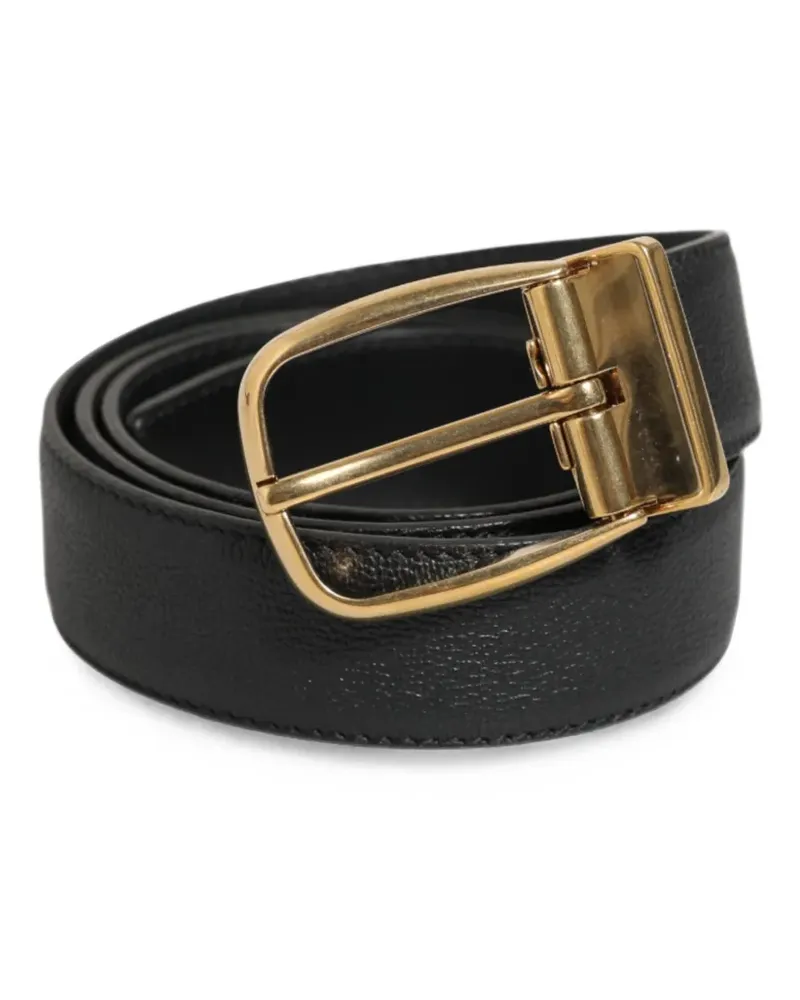 Dolce & Gabbana logo-buckle leather belt - Schwarz Schwarz