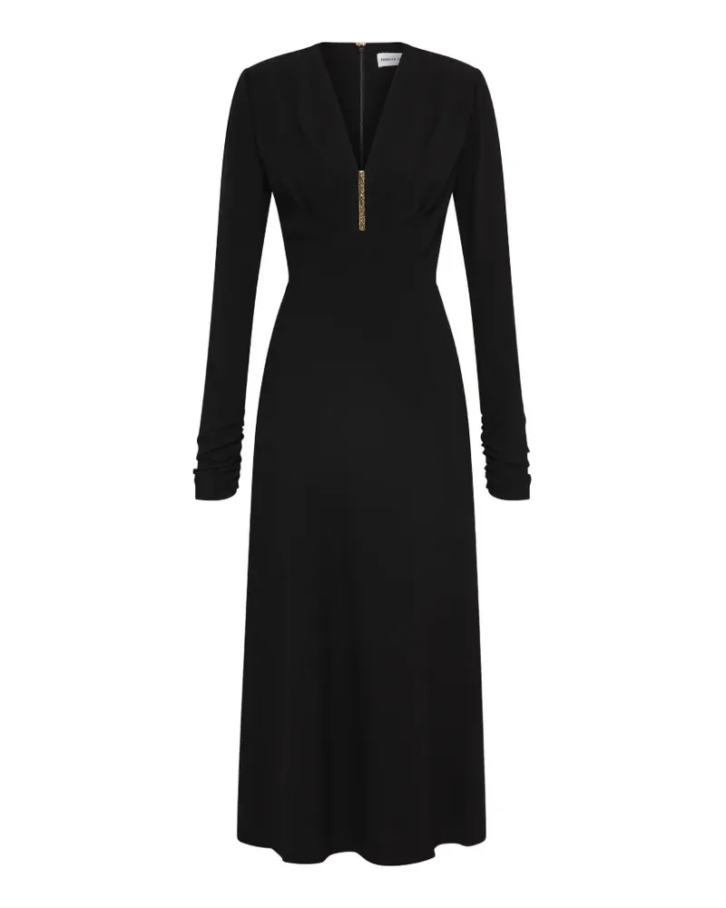 Rebecca Vallance Tallon Midikleid mit langen Ärmeln - Schwarz Schwarz