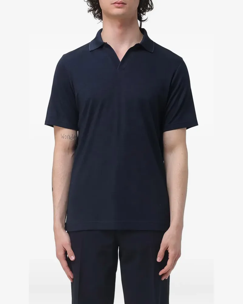 Paul & Shark short-sleeve V-neck polo shirt - Blau Blau