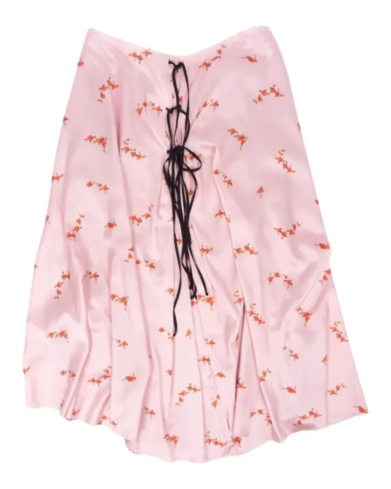 Ganni Rock mit Blumen-Print - Rosa Rosa