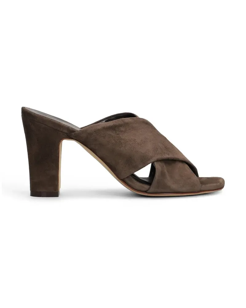 Julie Dee crossover-strap suede mules - Braun Braun