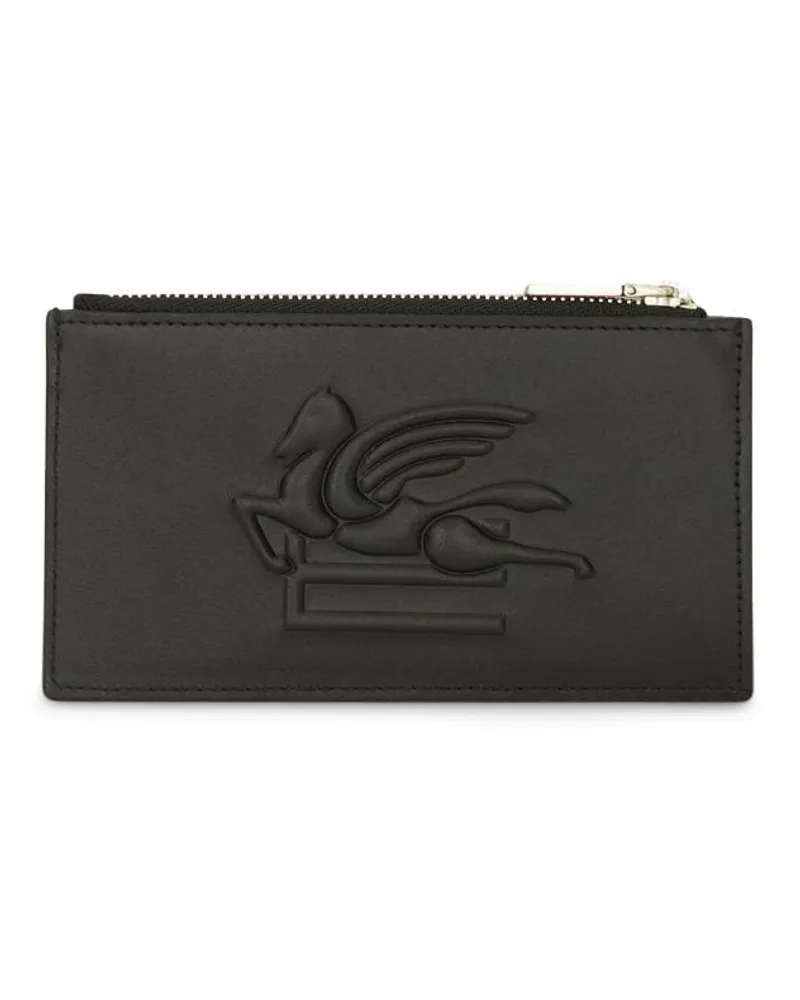 Etro Kartenetui mit Pegaso-Prägung - Schwarz Schwarz