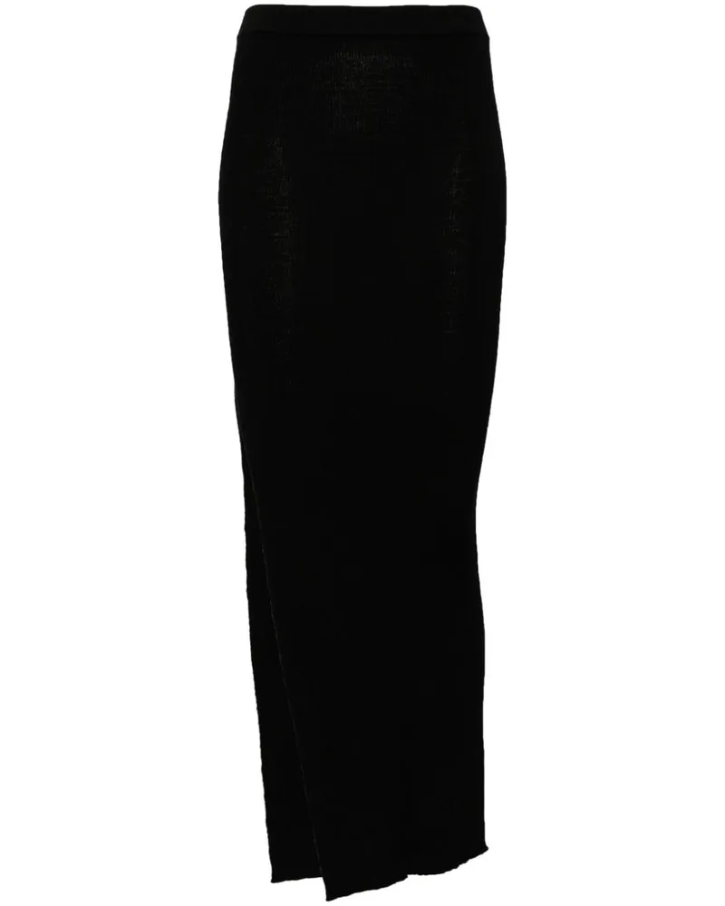 Rick Owens Gerippter Ziggy Maxirock - Schwarz Schwarz