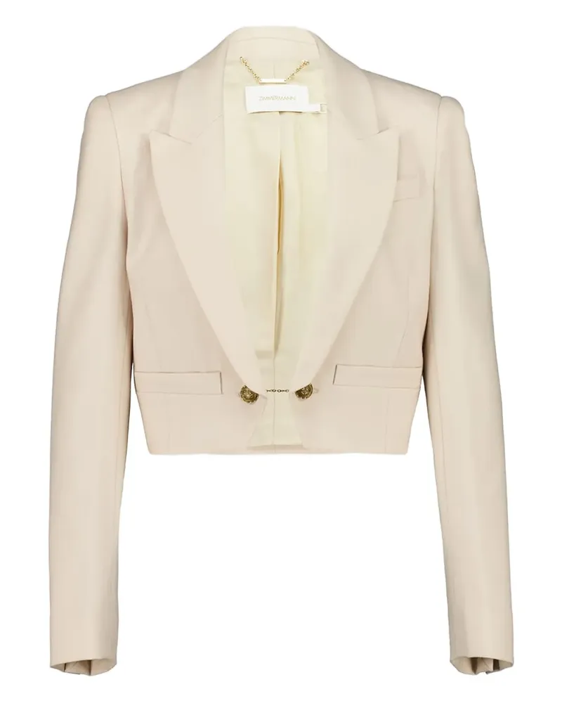 Zimmermann cropped wool blazer - Nude Nude