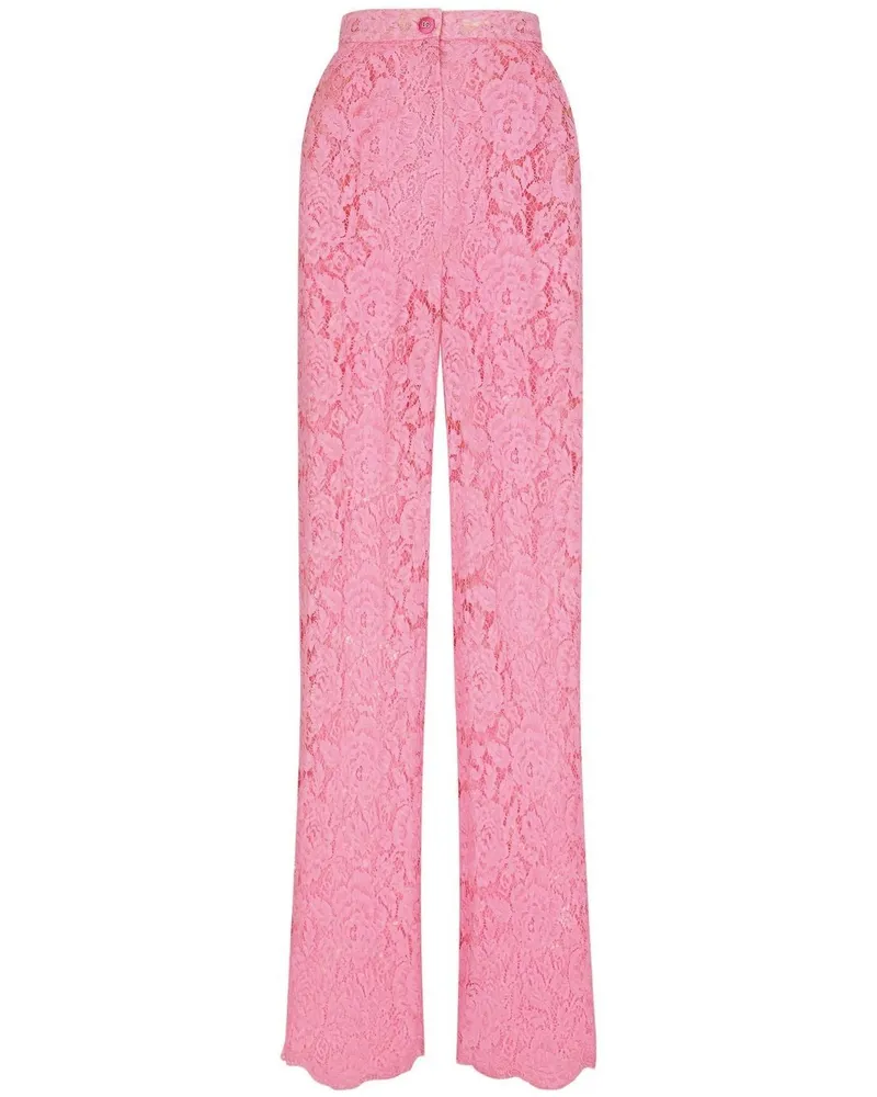 Dolce & Gabbana Ausgestellte Hose aus floraler Spitze - Rosa Rosa
