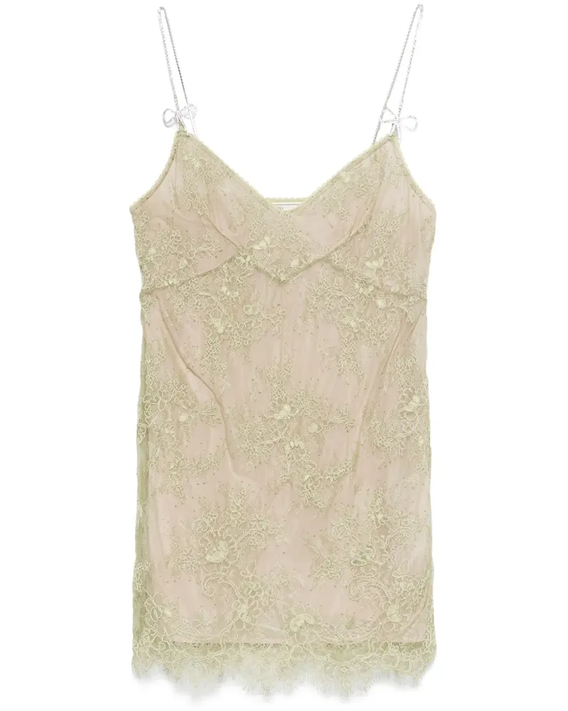 Blumarine Minikleid mit Kordelspitze - Grün Grün