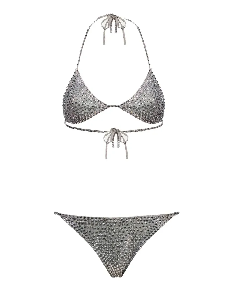 Oséree crystal-embellished triangle bikini - Grau Grau