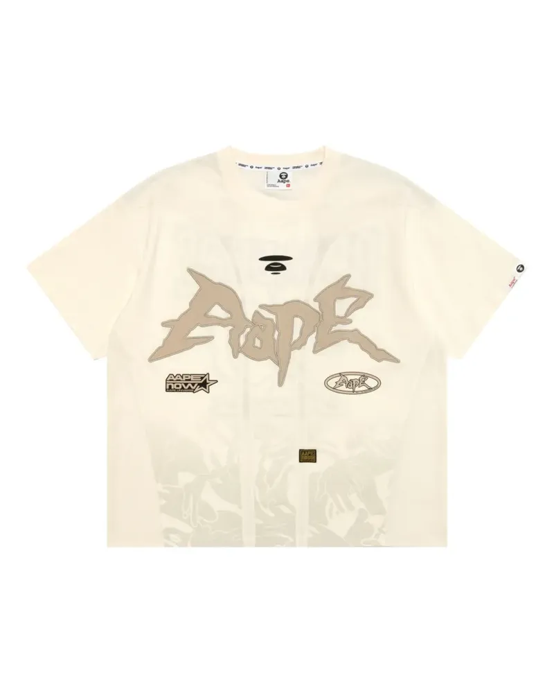 BAPE T-Shirt mit Logo-Applikation - Nude Nude
