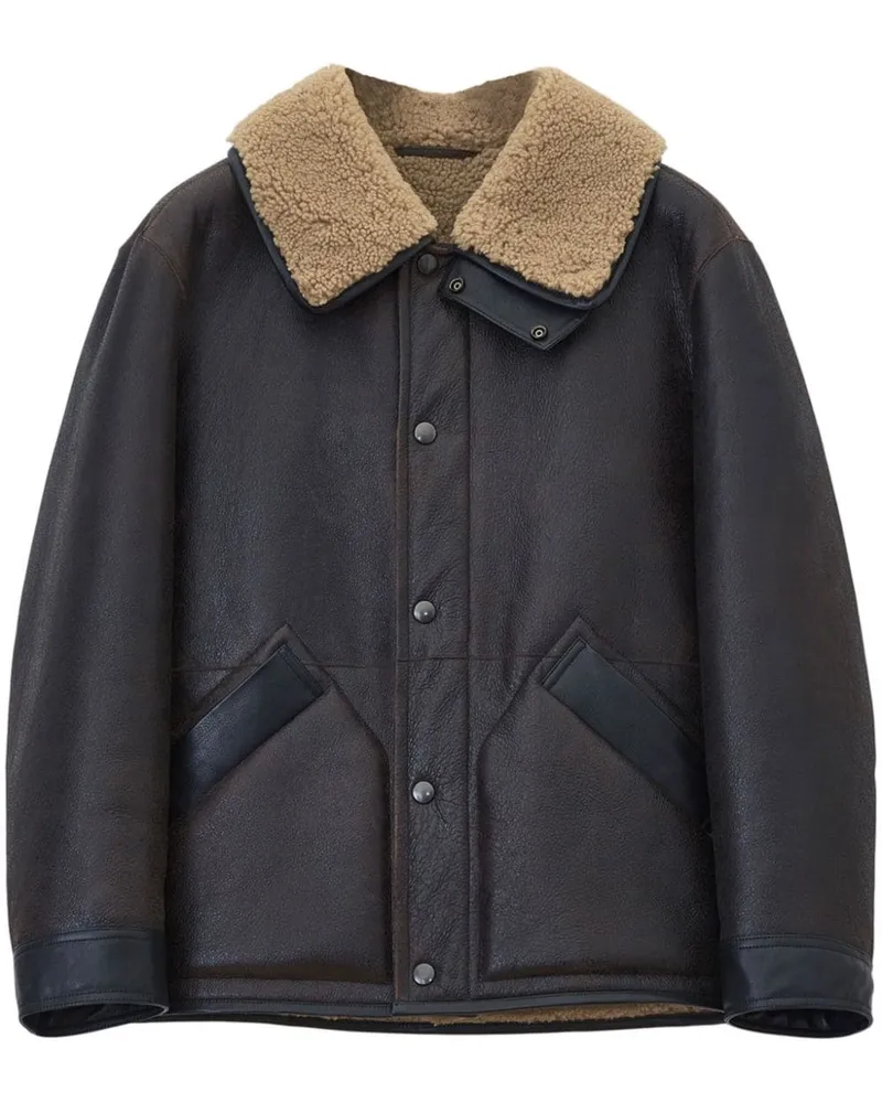 Christophe Lemaire Jacke aus Shearling - Schwarz Schwarz
