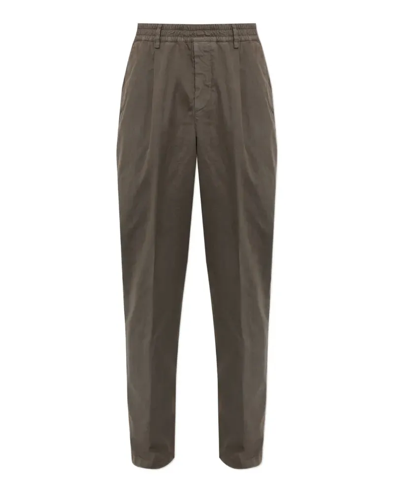 Eleventy Straight-Leg-Hose mit Falten - Grau Grau