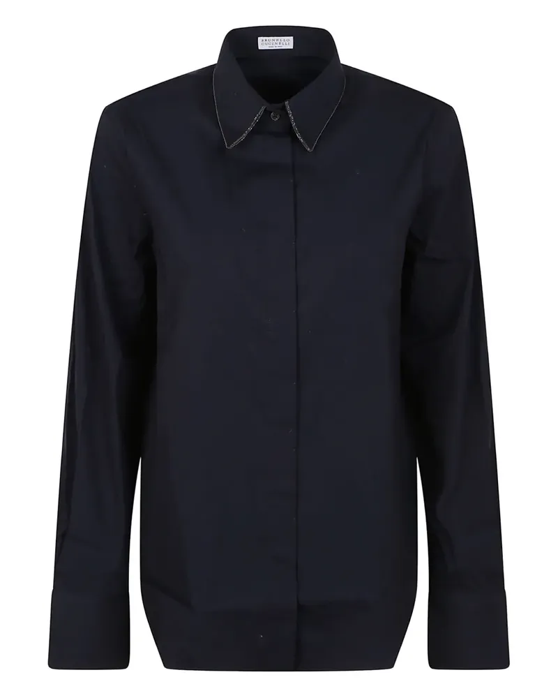 Brunello Cucinelli Hemd mit verziertem Kragen - Blau Blau