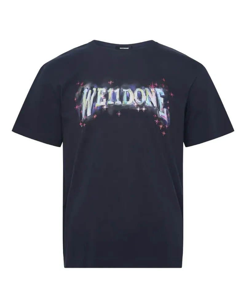 WE 11 DONE Glowstar logo-print T-shirt - Blau Blau