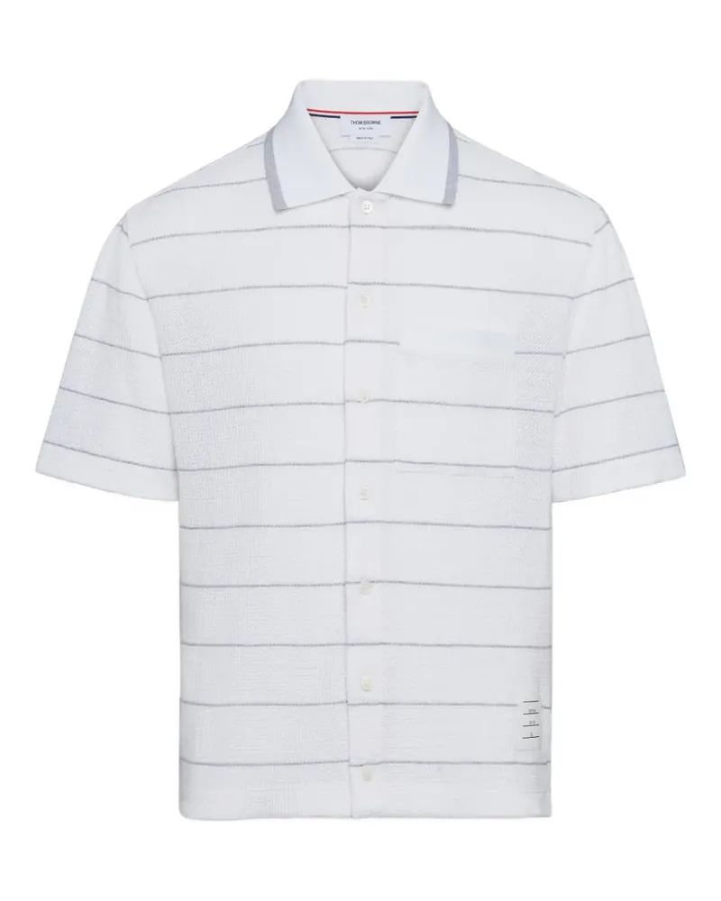 Thom Browne Gestreiftes Hemd - Weiß Weiß