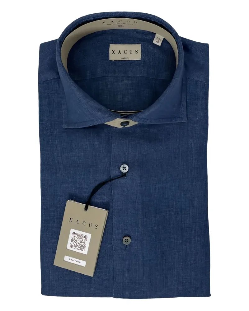 XACUS Hemd mit spitzem Kragen - Blau Blau