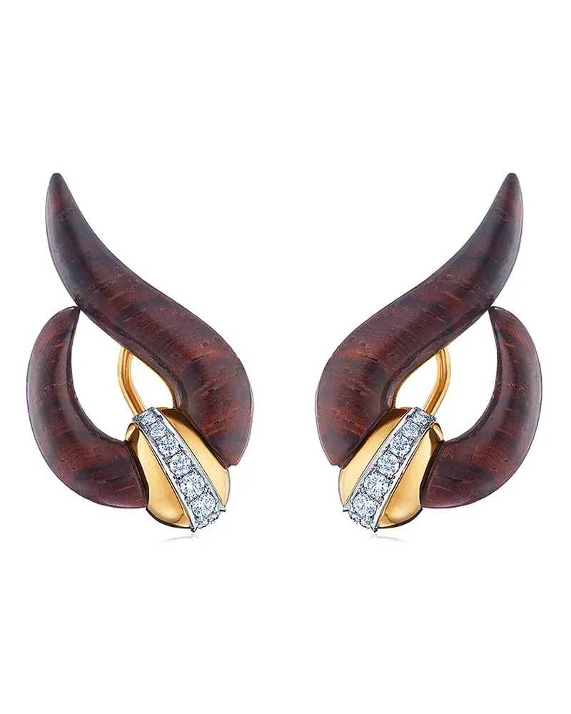 Fred Leighton 18kt Gelbgoldohrringe mit Diamanten Gold