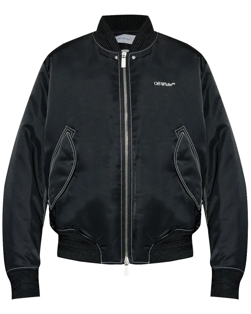 OFF-WHITE Bomberjacke mit Logo-Stickerei - Schwarz Schwarz