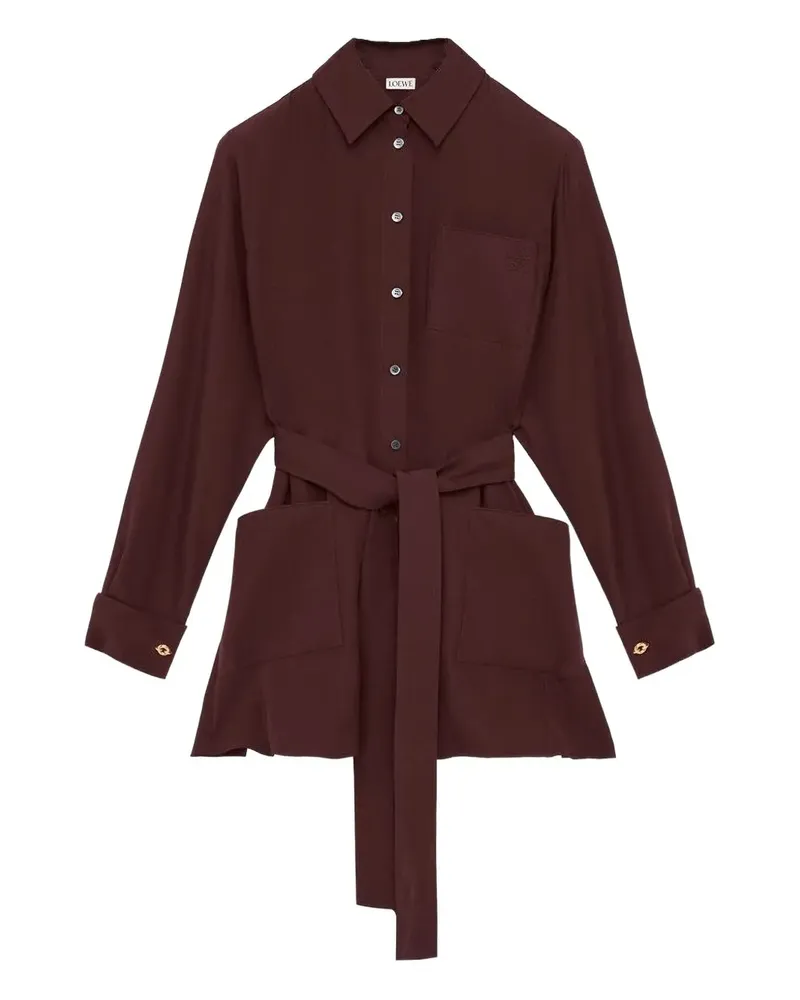 Loewe Belted blouse in silk - Rot Rot