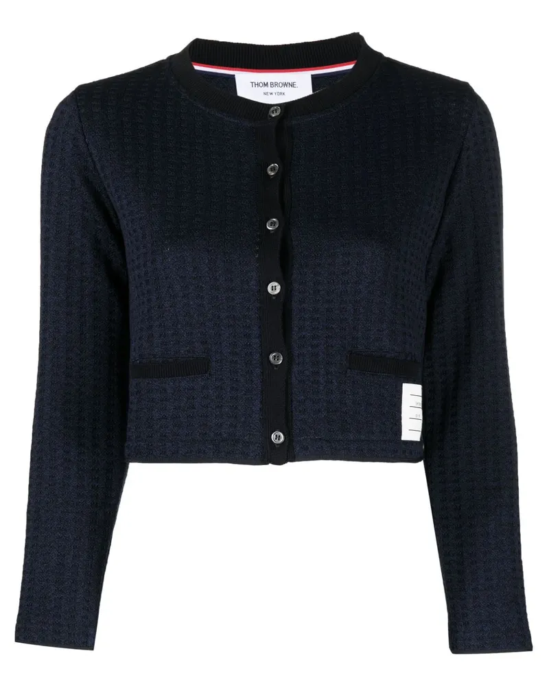 Thom Browne Karierter Cropped-Cardigan - Blau Blau