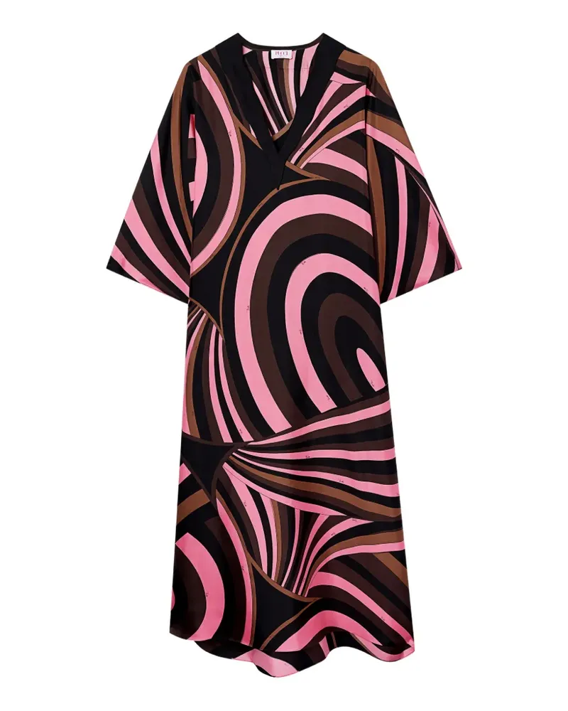 Emilio Pucci Seidenkaftan mit Print - Schwarz Schwarz