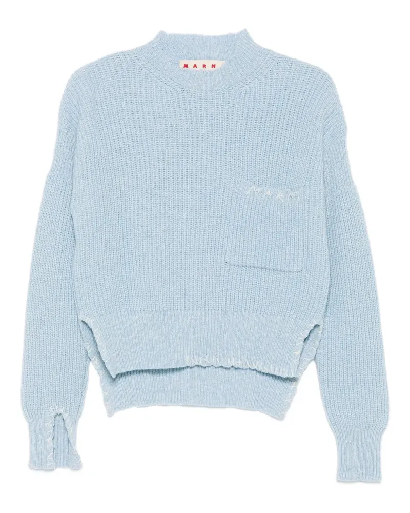 Marni Gerippter Pullover mit Taschendetail - Blau Blau
