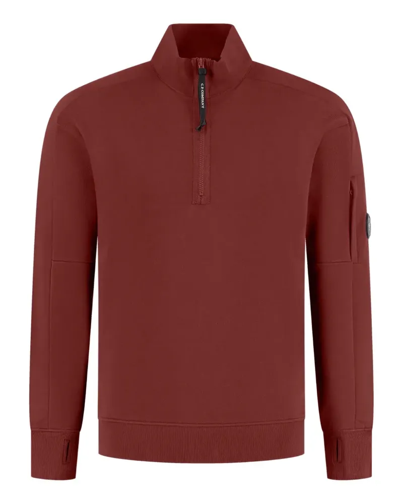 C.P. Company Sweatshirt aus Fleece mit diagonaler Erhöhung - Rot Rot