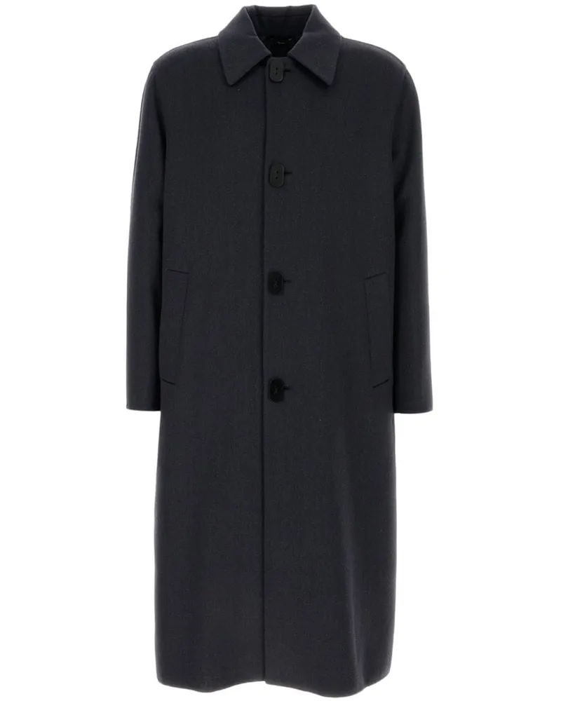 Fendi Klassischer Wollmantel - Grau Grau