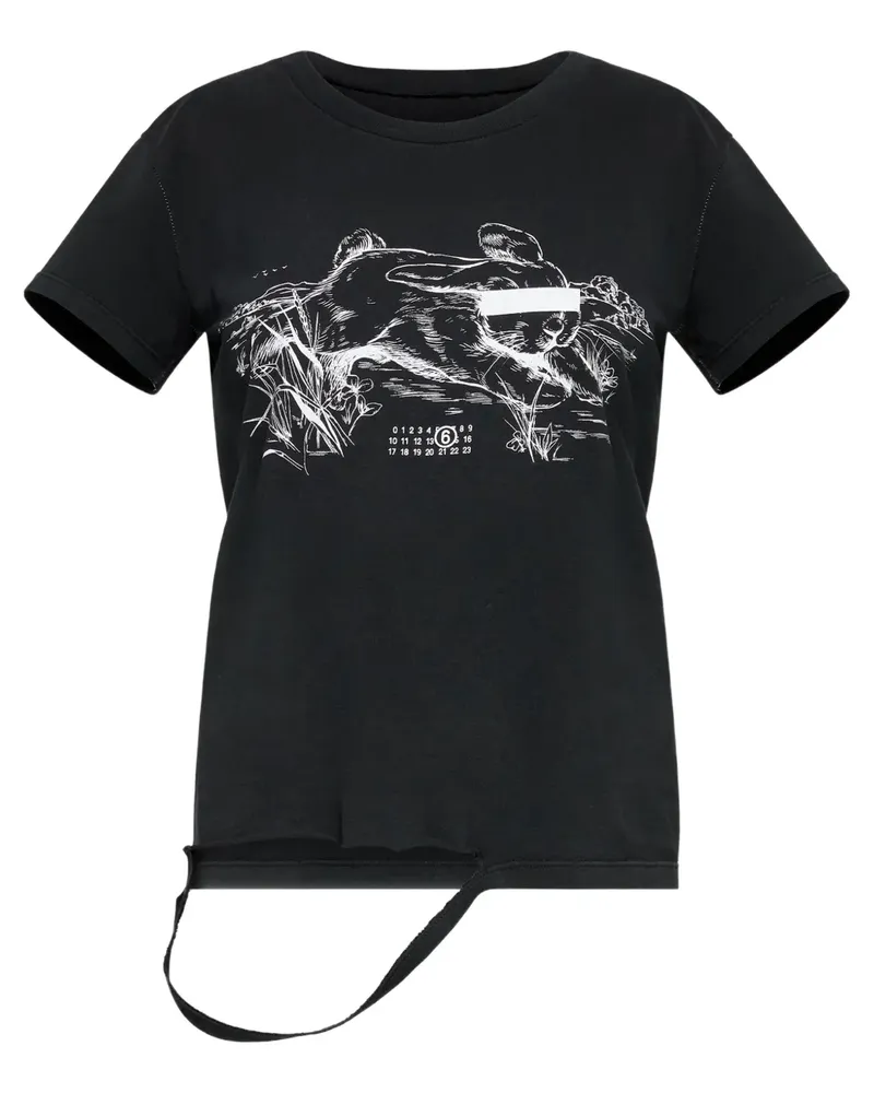 Maison Margiela T-Shirt mit grafischem Print - Schwarz Schwarz