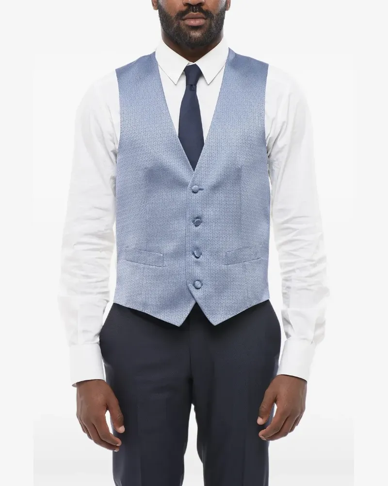 Corneliani Weste aus Seide - Blau Blau