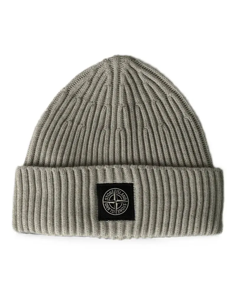 Stone Island N100002 full rib RWS wool beanie - Nude Nude