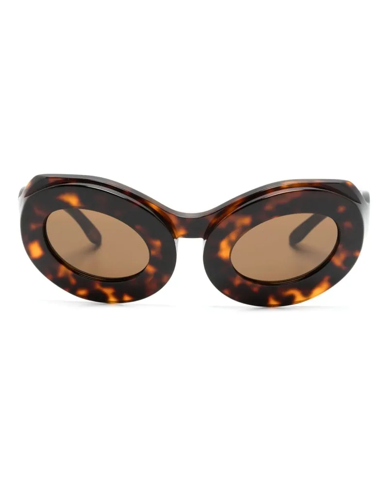 Henrik Vibskov Ovale Sonnenbrille in Schildpattoptik - Braun Braun