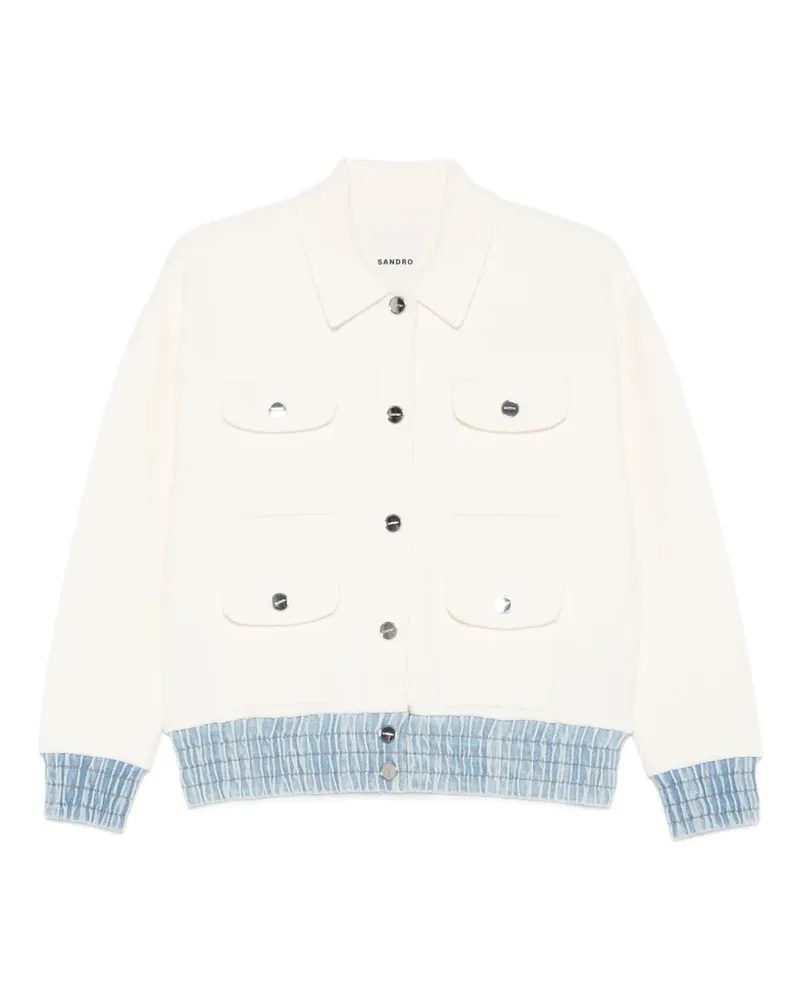 Sandro Cardigan mit langen Ärmeln - Nude Nude