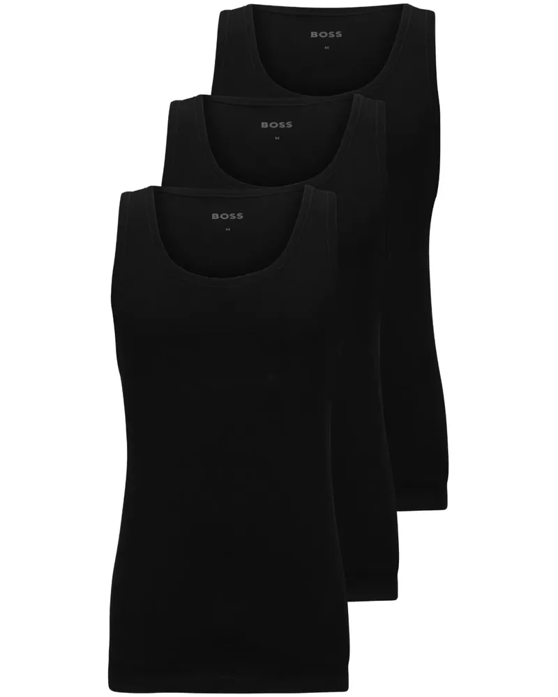 HUGO BOSS 3er-Pack Tanktops mit U-Ausschnitt - Schwarz Schwarz