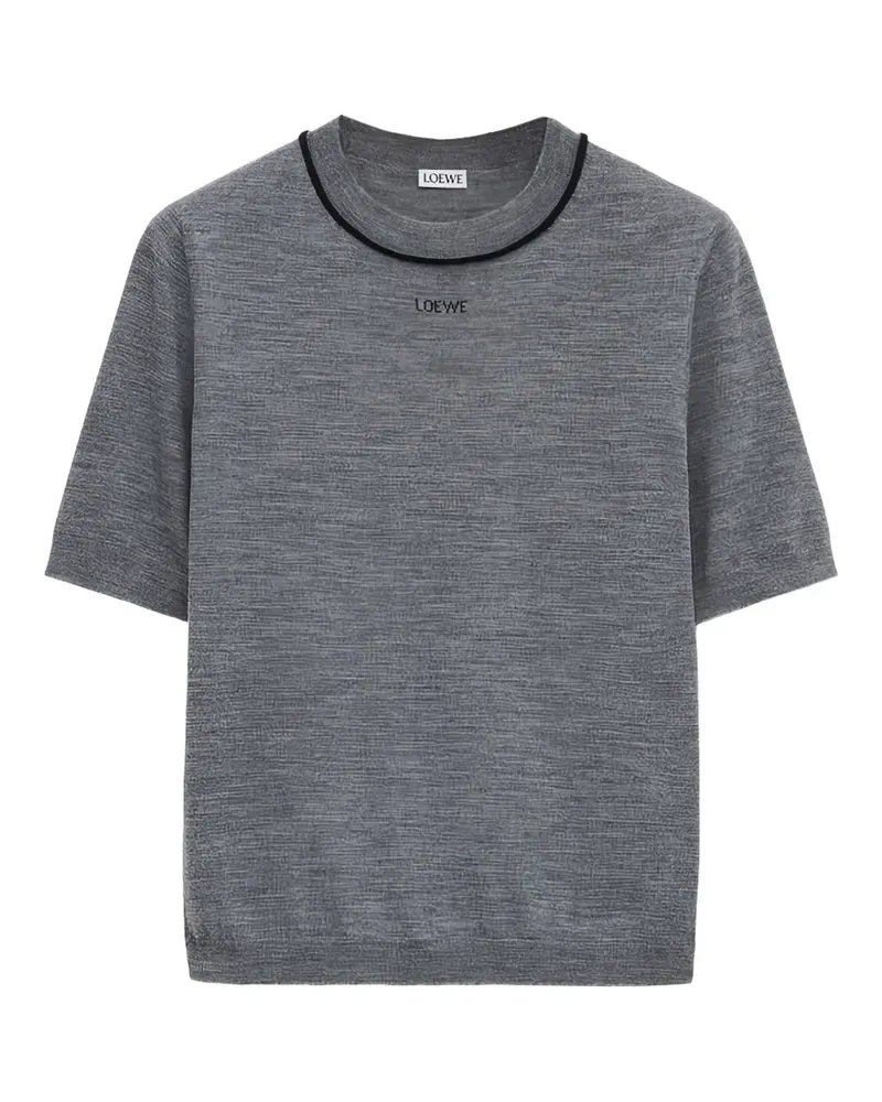 Loewe logo-detail knitted T-shirt - Grau Grau