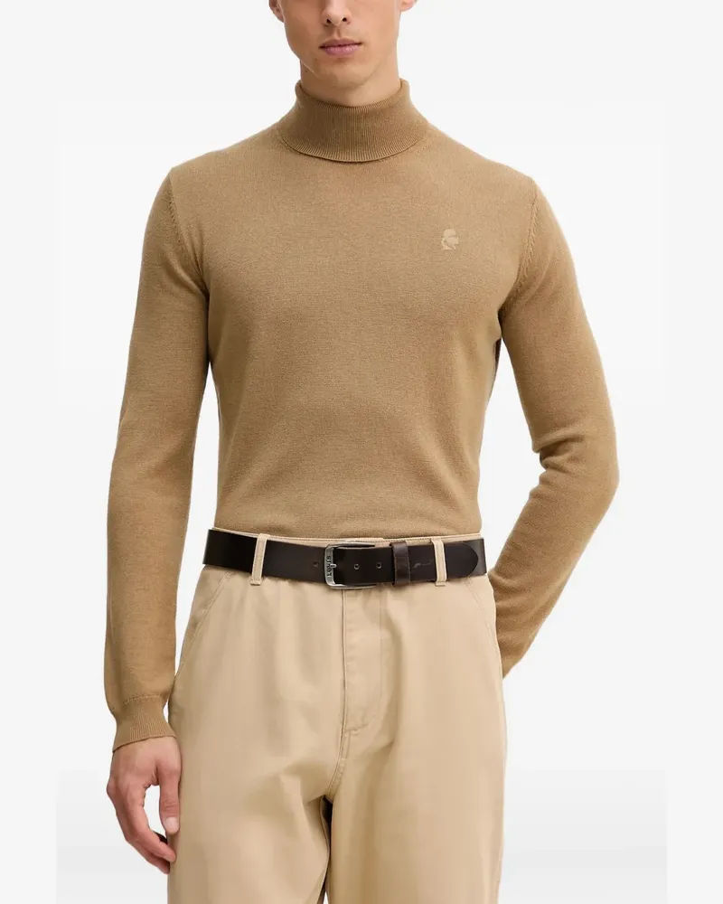 Karl Lagerfeld Rollkragenpullover mit Logo - Braun Braun