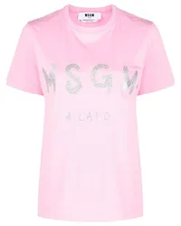 MSGM T-Shirt mit Logo-Print Rosa