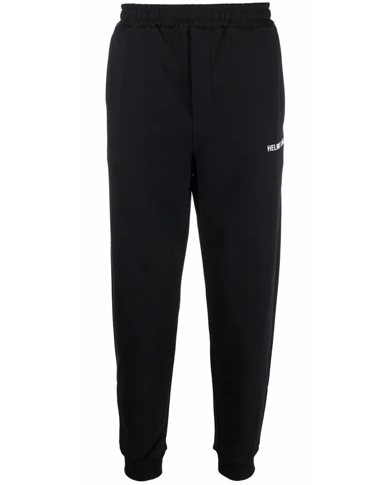 Helmut Lang Tapered-Jogginghose mit Logo - Schwarz Schwarz
