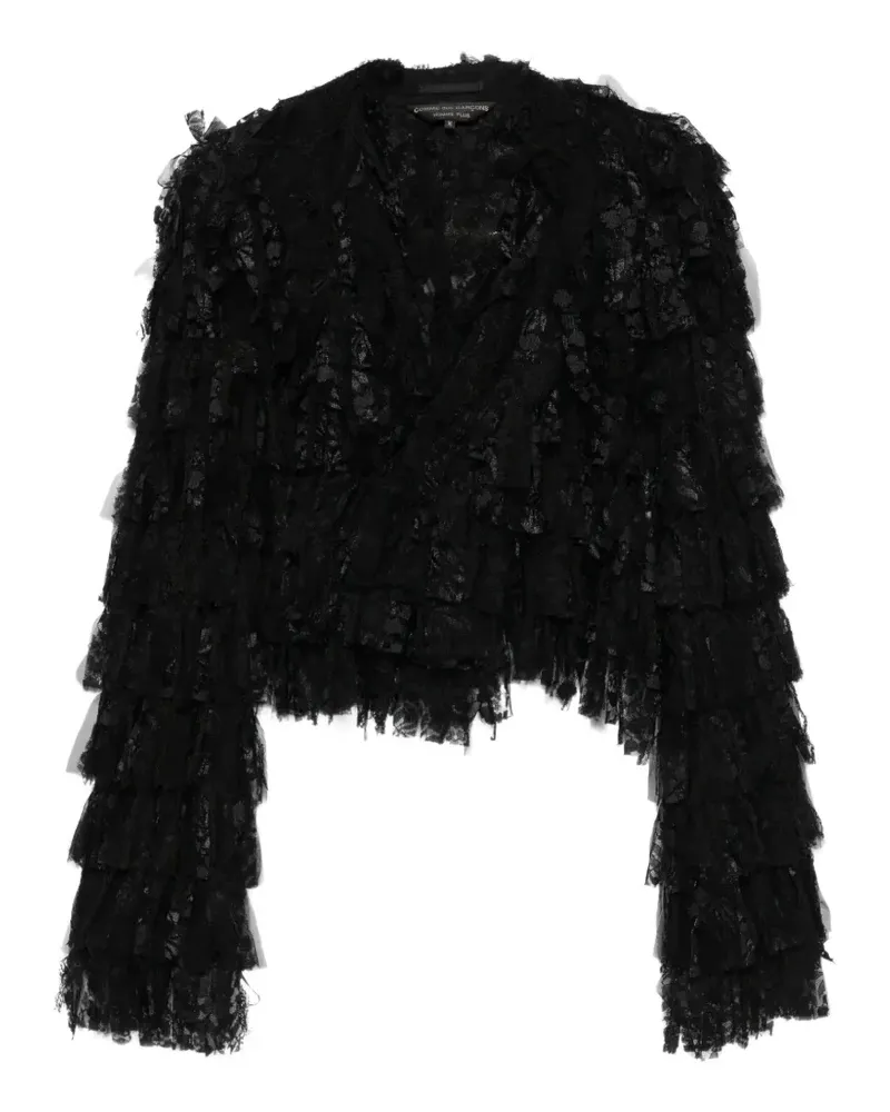 Comme des Garçons ruffled lace-trimmed jacket - Schwarz Schwarz