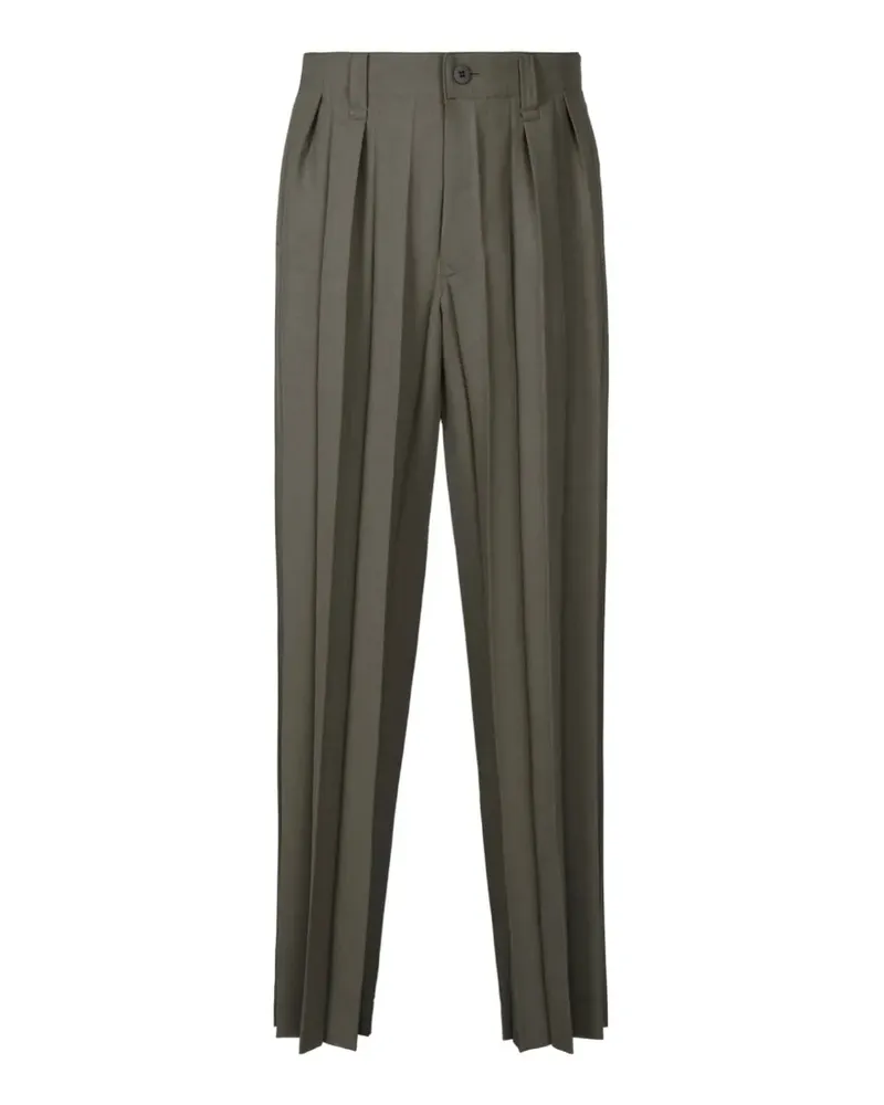 Issey Miyake Edge Ensemble pleated tailored trousers - Grün Grün