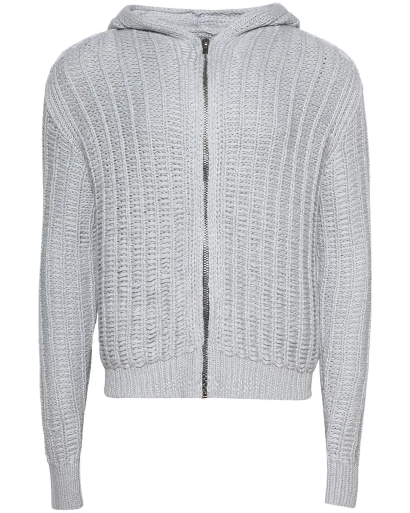 Rick Owens Gestrickter Hoodie - Blau Blau