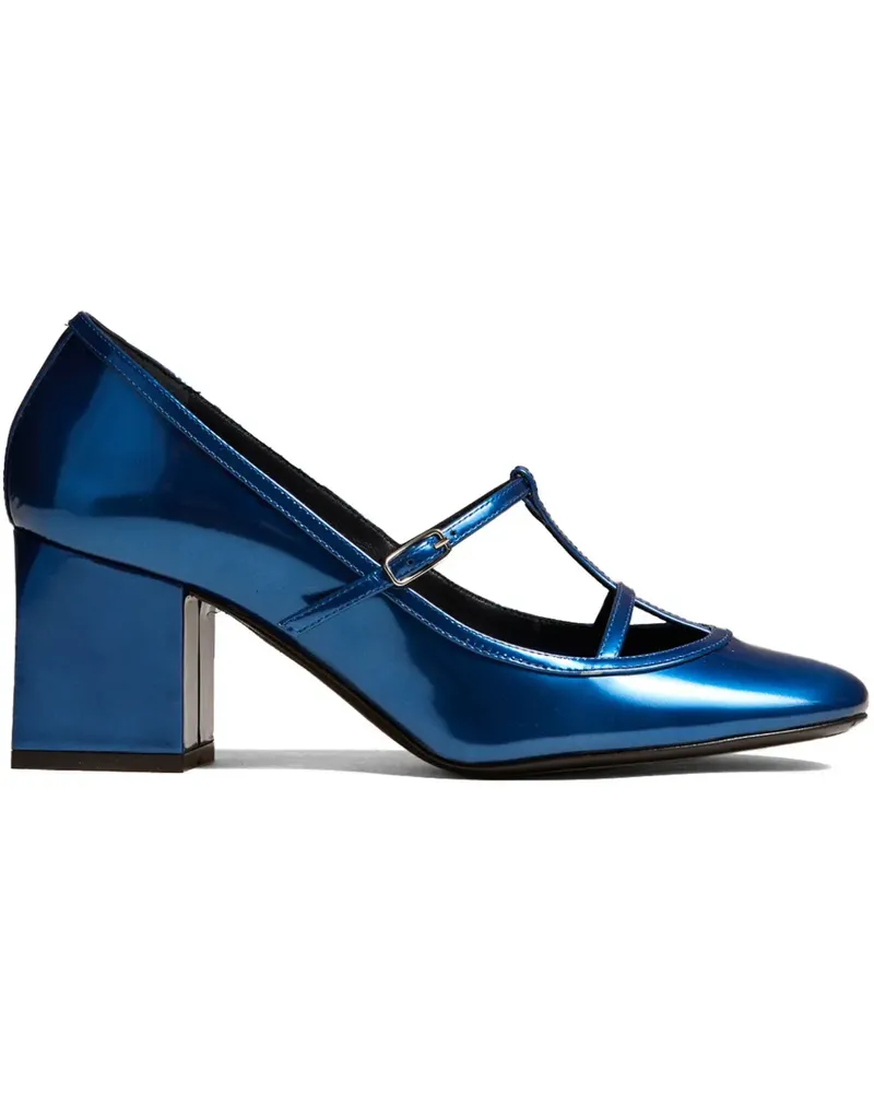 KHAITE Fawn Pumps aus Metallic-Leder 65mm - Blau Blau