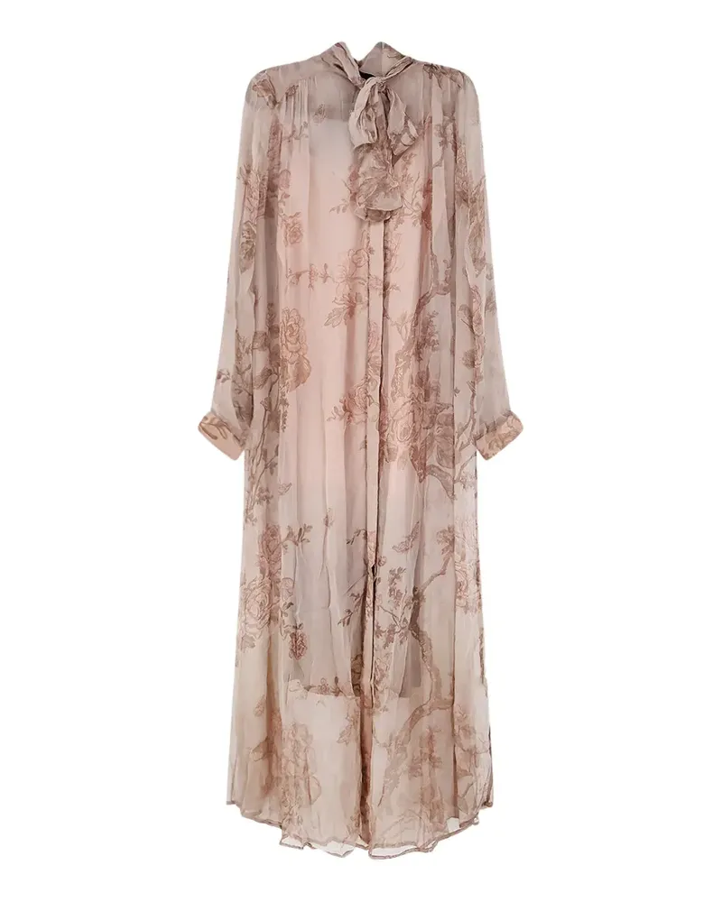 Mes Demoiselles floral-print pussy-bow maxi dress - Rosa Rosa